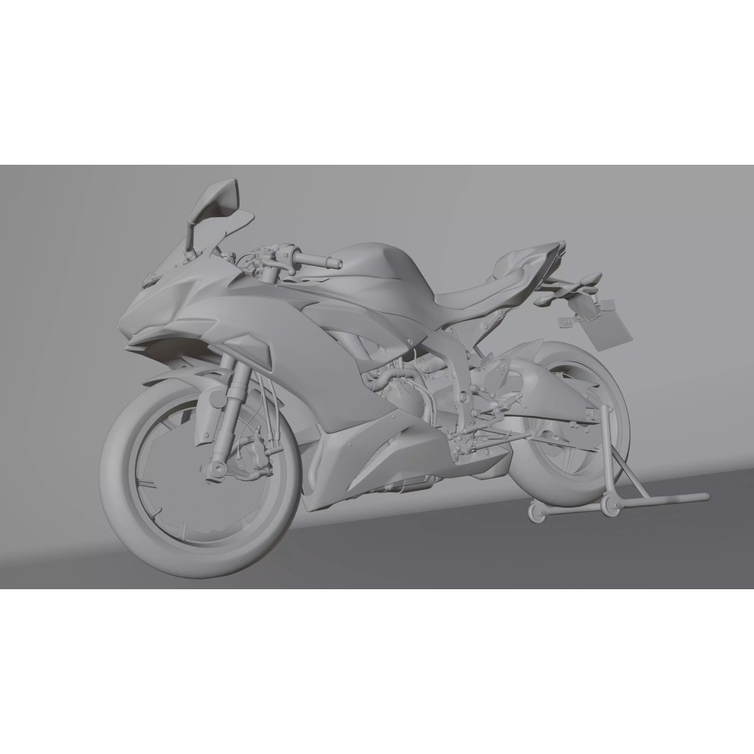 Kawasaki Ninja ZX-6R 2020 3D Model – Low Poly, Rigged, PBR, Blender