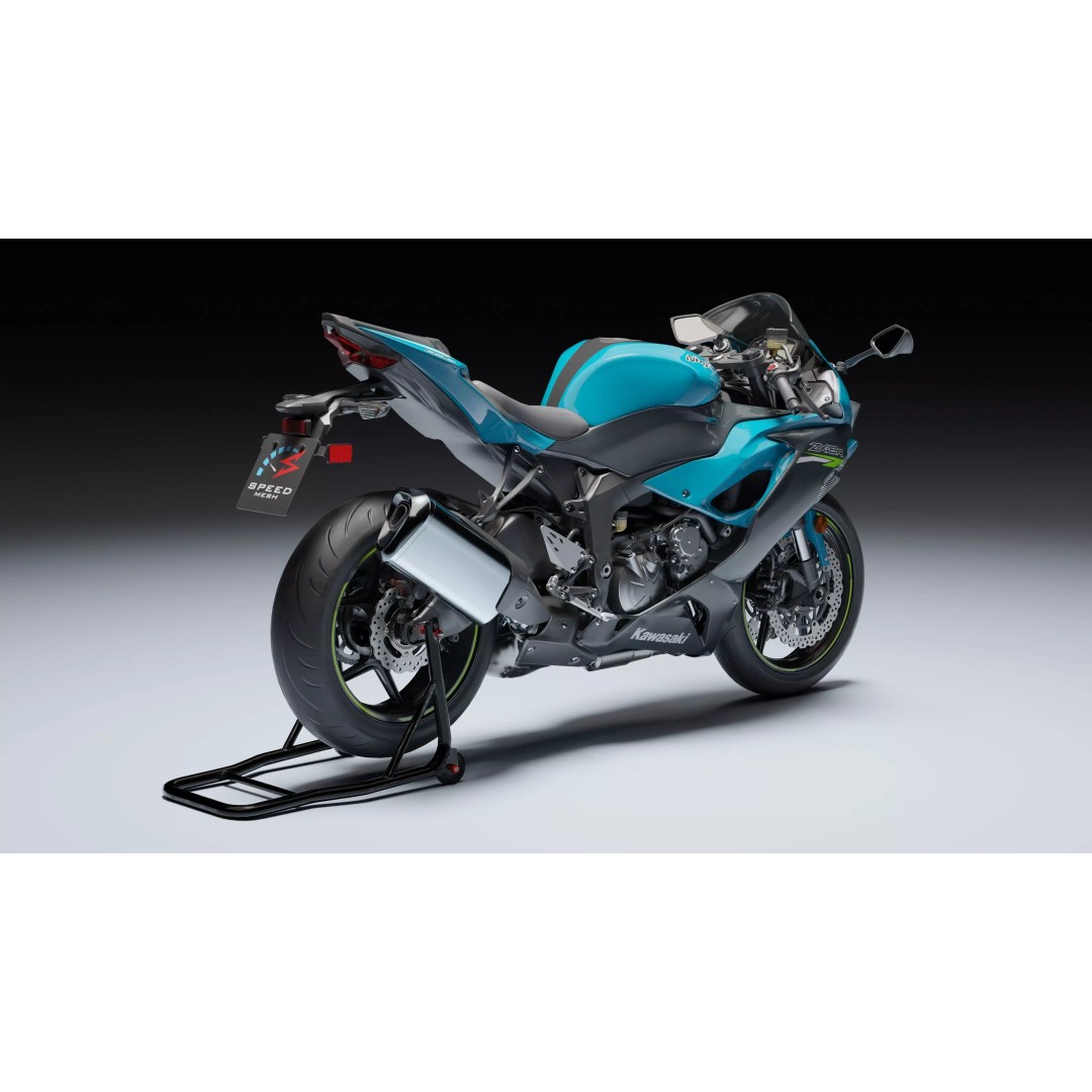 Kawasaki Ninja ZX-6R 2020 3D Model – Low Poly, Rigged, PBR, Blender - View 12