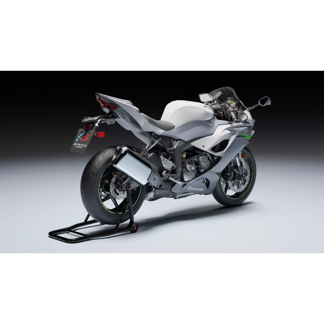 Kawasaki Ninja ZX-6R 2020 3D Model – Low Poly, Rigged, PBR, Blender - View 13