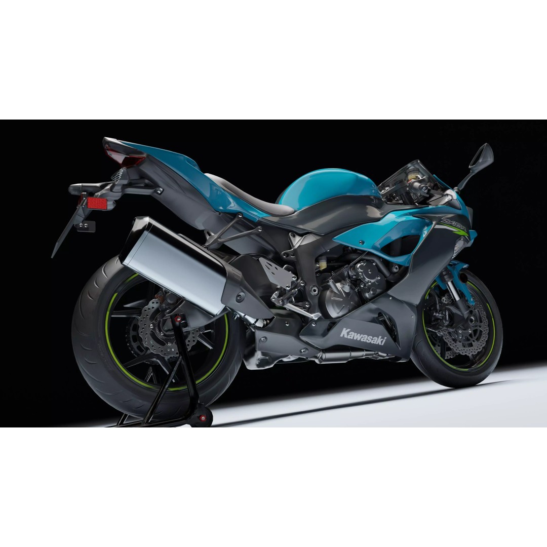 Kawasaki Ninja ZX-6R 2020 3D Model – Low Poly, Rigged, PBR, Blender - View 27