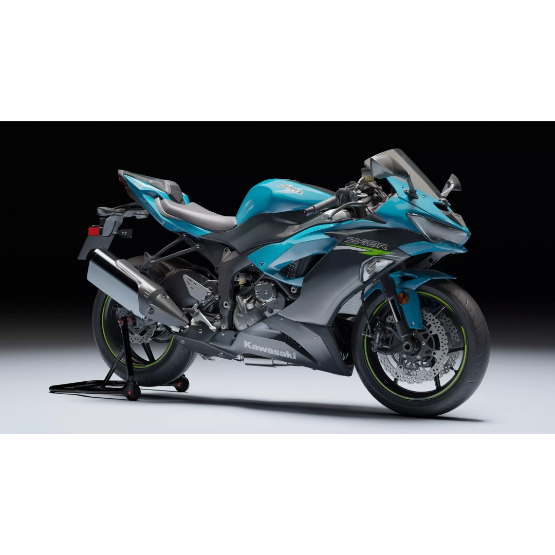 Kawasaki Ninja ZX-6R 2020 3D Model – Low Poly, Rigged, PBR, Blender - View 4