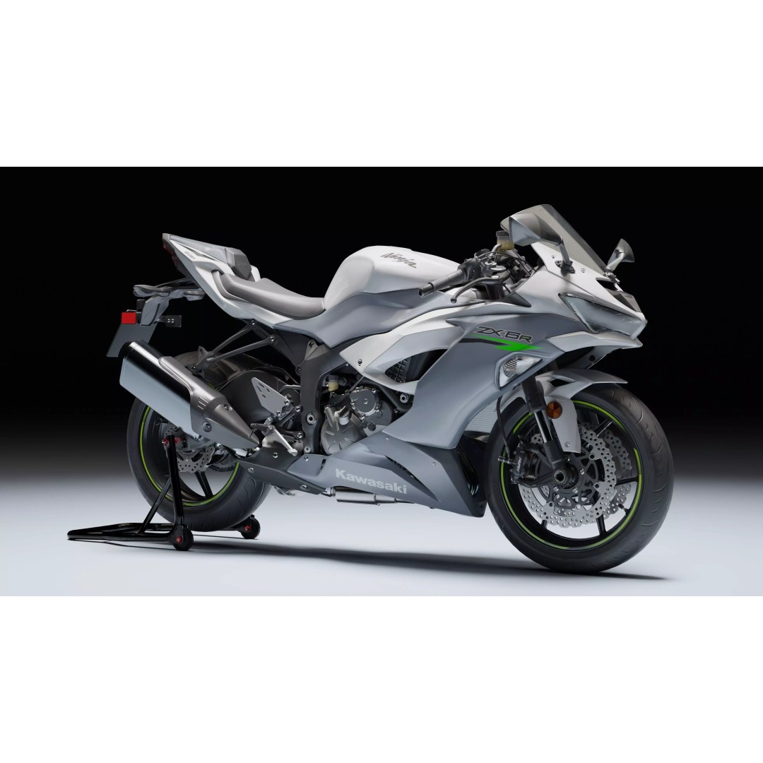 Kawasaki Ninja ZX-6R 2020 3D Model – Low Poly, Rigged, PBR, Blender - View 5