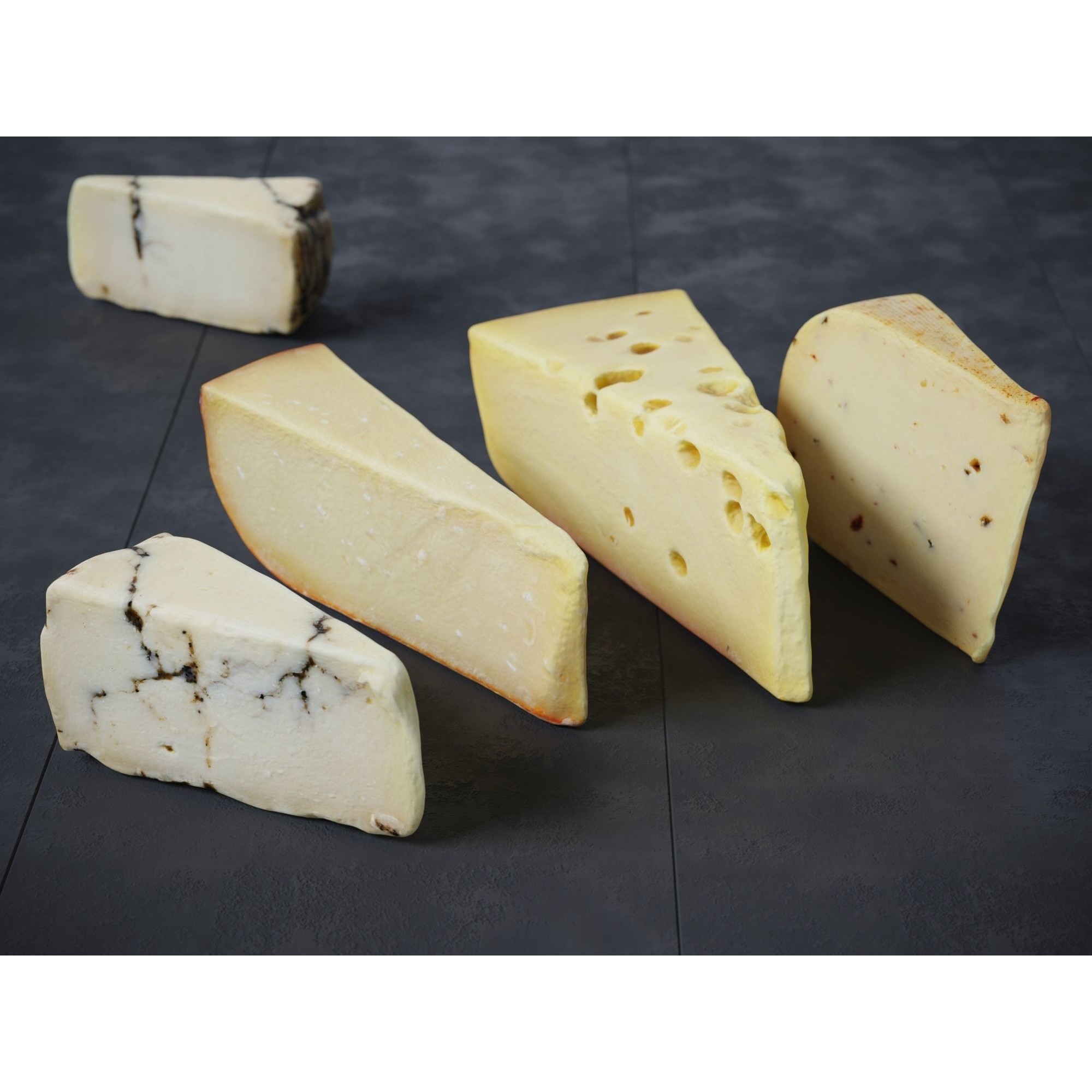 Cheese - High-Poly PBR 3D Model - View 6