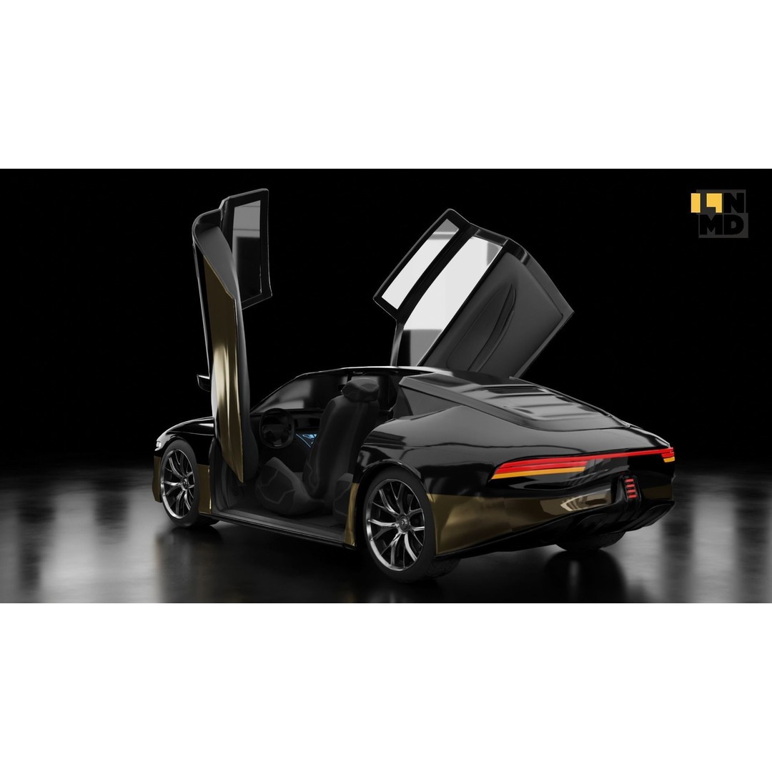 Futuristic Cars 3D Model – Generic Design with Multiple Doors, FBX/OBJ - View 14