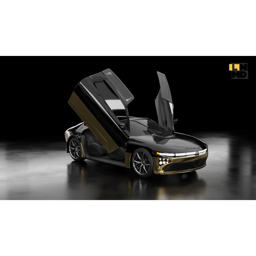 Futuristic Cars 3D Model – Generic Design with Multiple Doors, FBX/OBJ - View 15