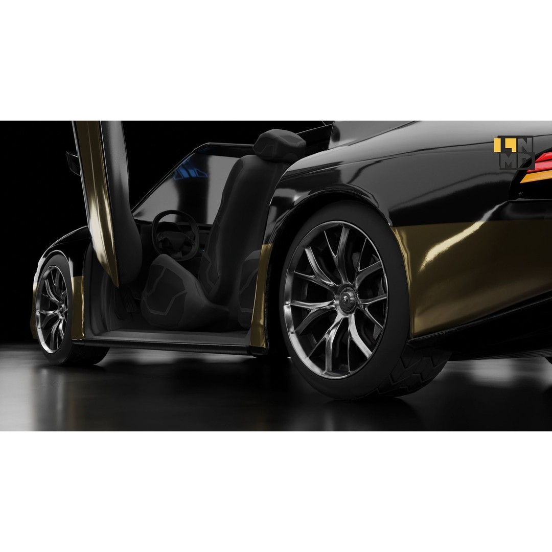 Futuristic Cars 3D Model – Generic Design with Multiple Doors, FBX/OBJ - View 20