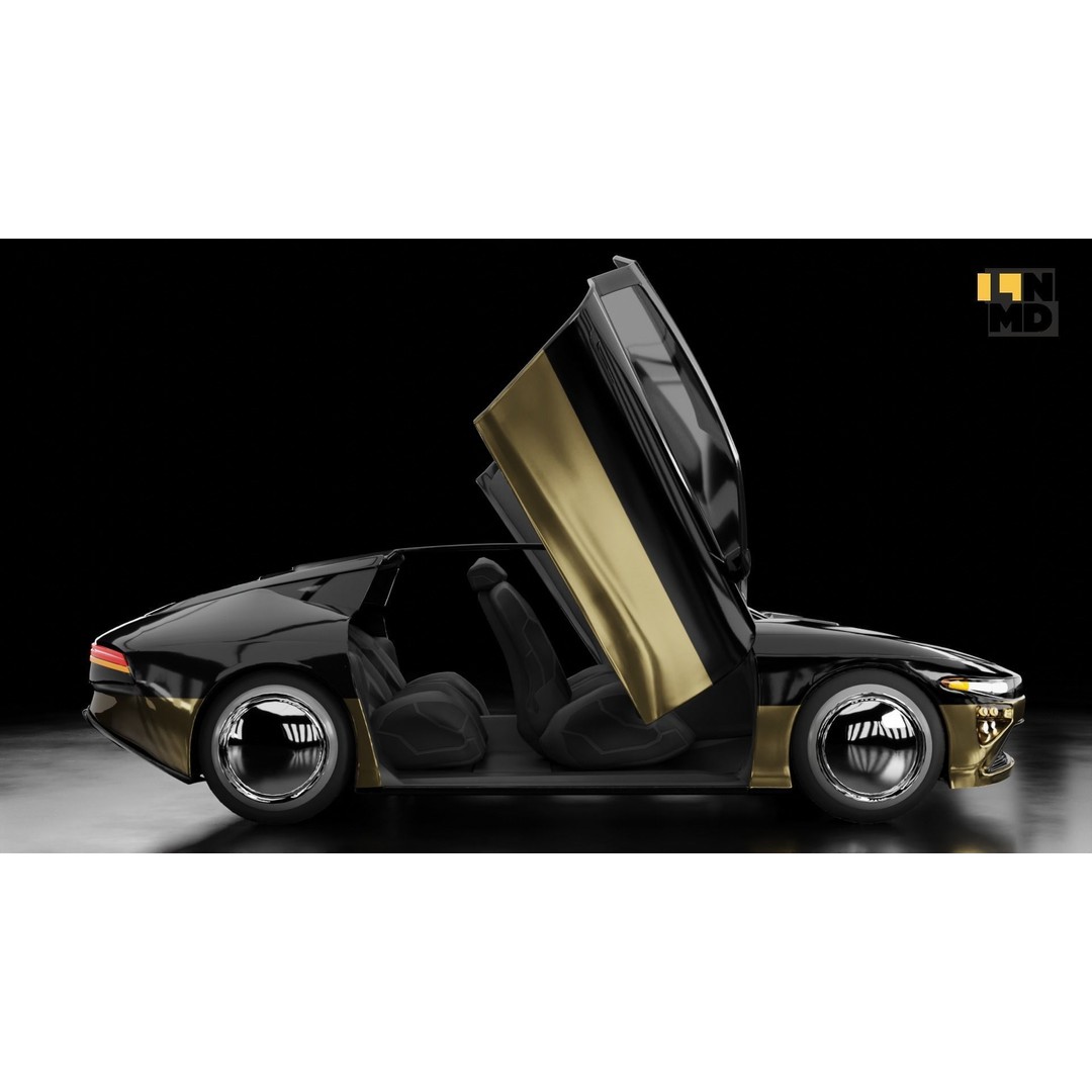 Futuristic Cars 3D Model – Generic Design with Multiple Doors, FBX/OBJ - View 22