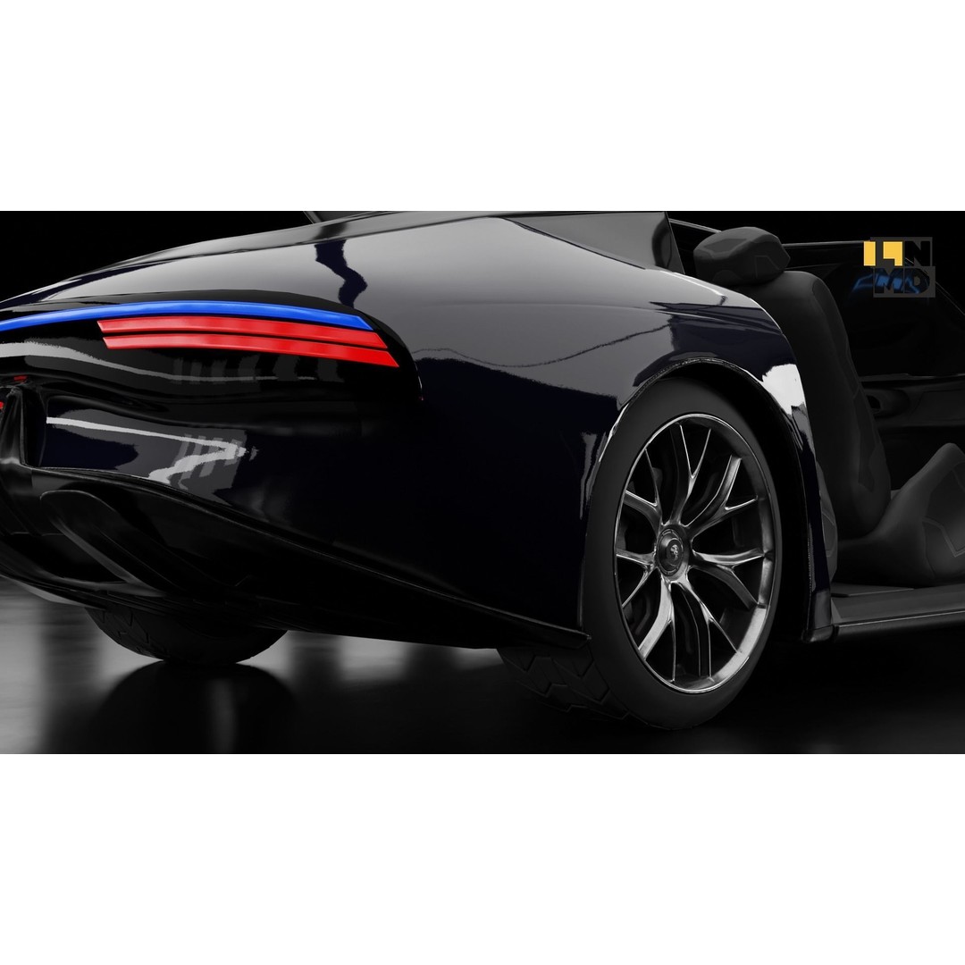 Futuristic Cars 3D Model – Generic Design with Multiple Doors, FBX/OBJ - View 26