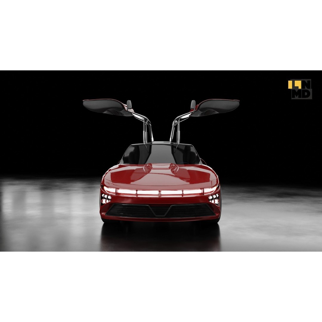 Futuristic Cars 3D Model – Generic Design with Multiple Doors, FBX/OBJ - View 27