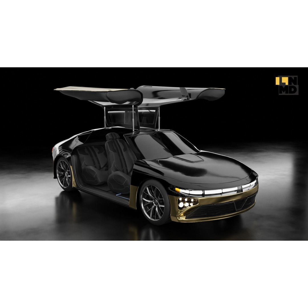 Futuristic Cars 3D Model – Generic Design with Multiple Doors, FBX/OBJ - View 31