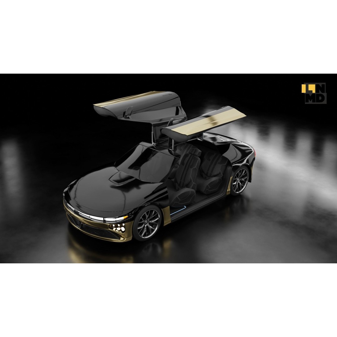 Futuristic Cars 3D Model – Generic Design with Multiple Doors, FBX/OBJ - View 32
