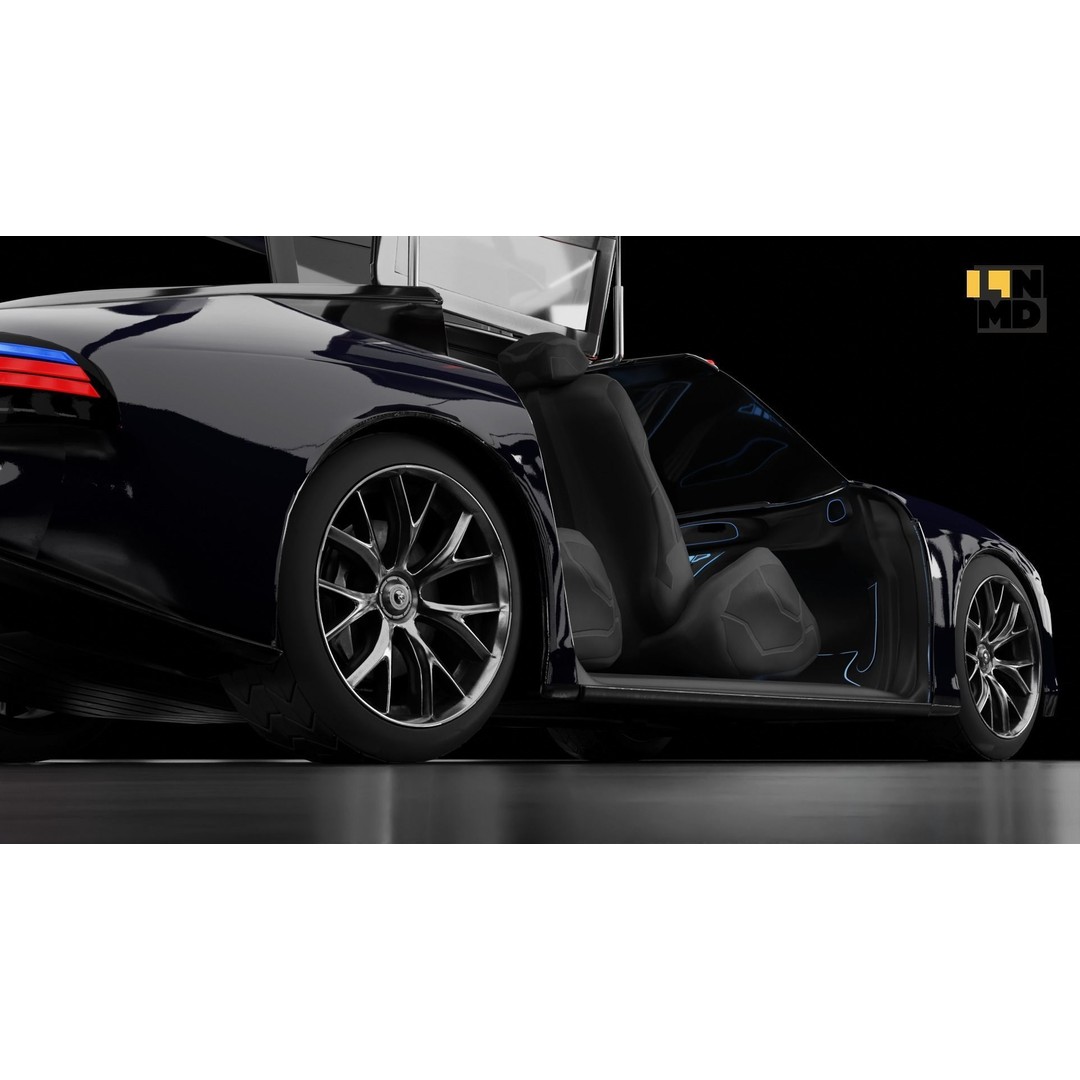 Futuristic Cars 3D Model – Generic Design with Multiple Doors, FBX/OBJ - View 40