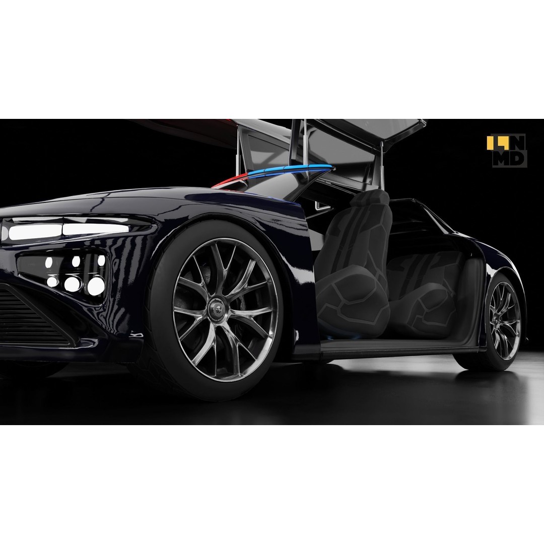 Futuristic Cars 3D Model – Generic Design with Multiple Doors, FBX/OBJ - View 41