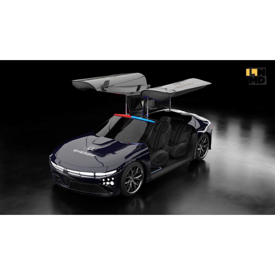 Futuristic Cars 3D Model – Generic Design with Multiple Doors, FBX/OBJ - View 43
