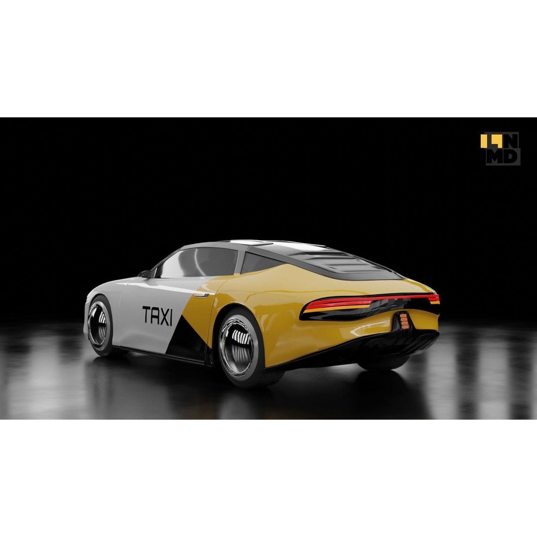 Futuristic Cars 3D Model – Generic Design with Multiple Doors, FBX/OBJ - View 45