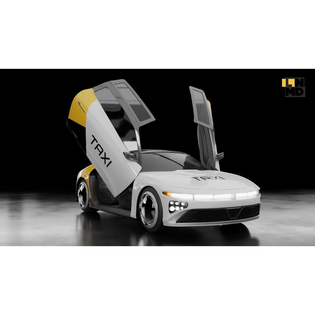 Futuristic Cars 3D Model – Generic Design with Multiple Doors, FBX/OBJ - View 50