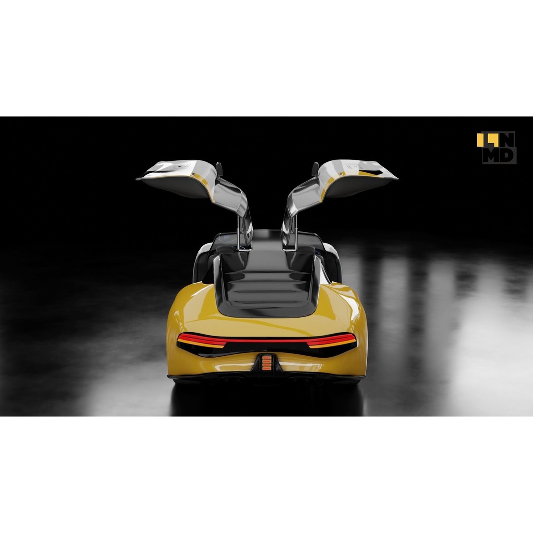 Futuristic Cars 3D Model – Generic Design with Multiple Doors, FBX/OBJ - View 51