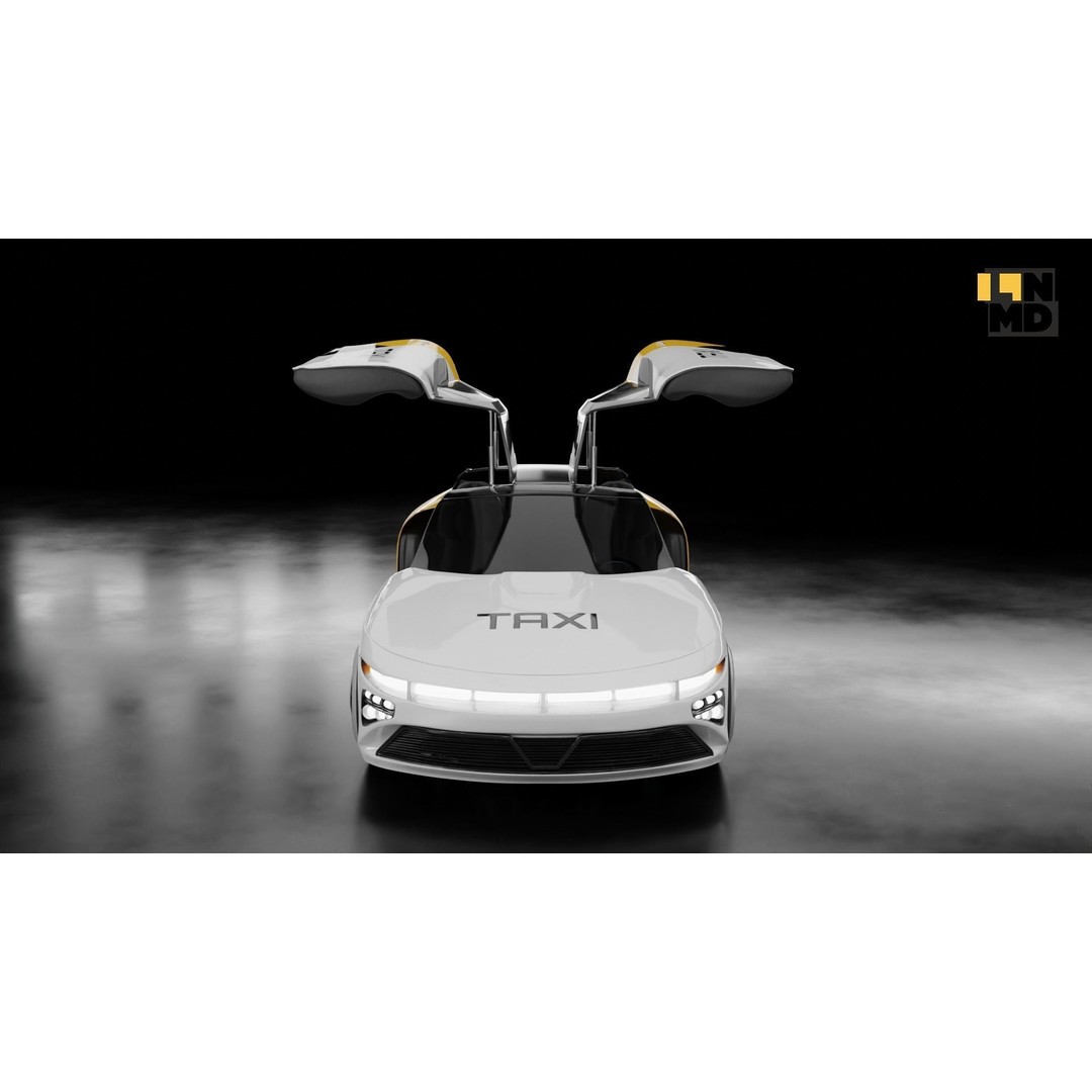 Futuristic Cars 3D Model – Generic Design with Multiple Doors, FBX/OBJ - View 52