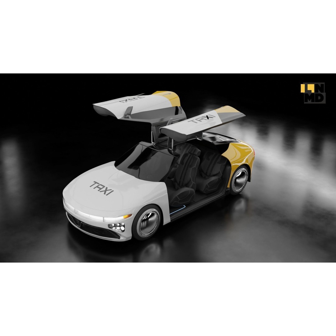 Futuristic Cars 3D Model – Generic Design with Multiple Doors, FBX/OBJ - View 53