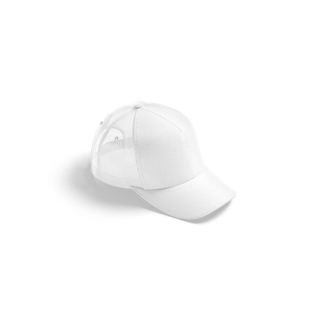 White Trucker Hat 3D Model – Sport Mesh Baseball Cap, FBX, OBJ - View 2
