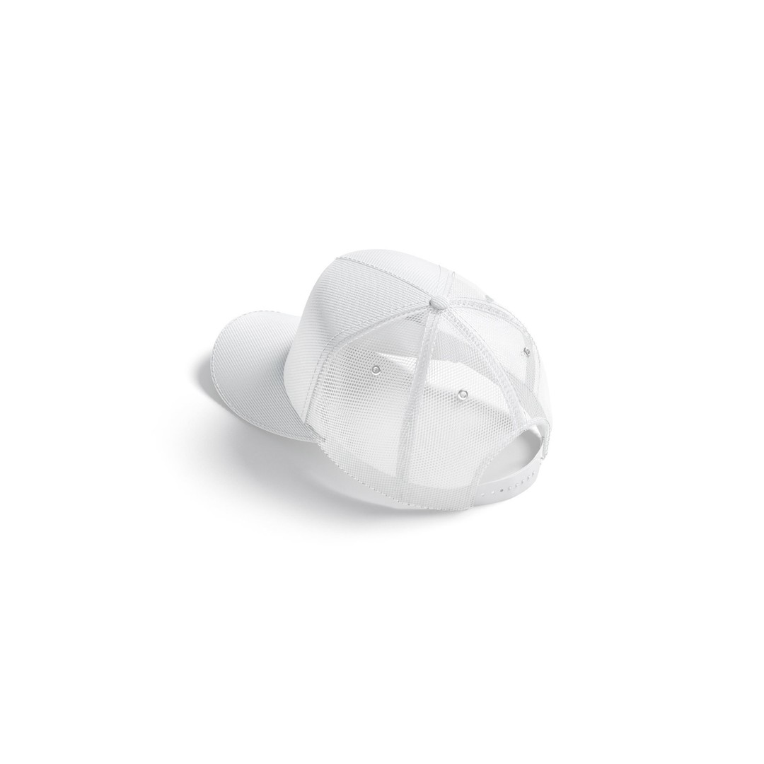White Trucker Hat 3D Model – Sport Mesh Baseball Cap, FBX, OBJ - View 3