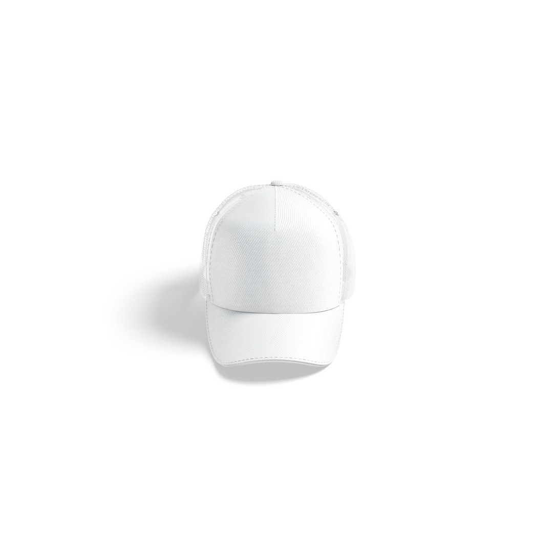 White Trucker Hat 3D Model – Sport Mesh Baseball Cap, FBX, OBJ - View 4