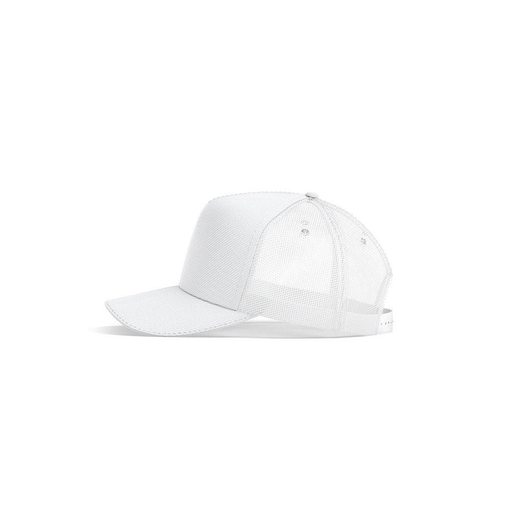 White Trucker Hat 3D Model – Sport Mesh Baseball Cap, FBX, OBJ - View 5
