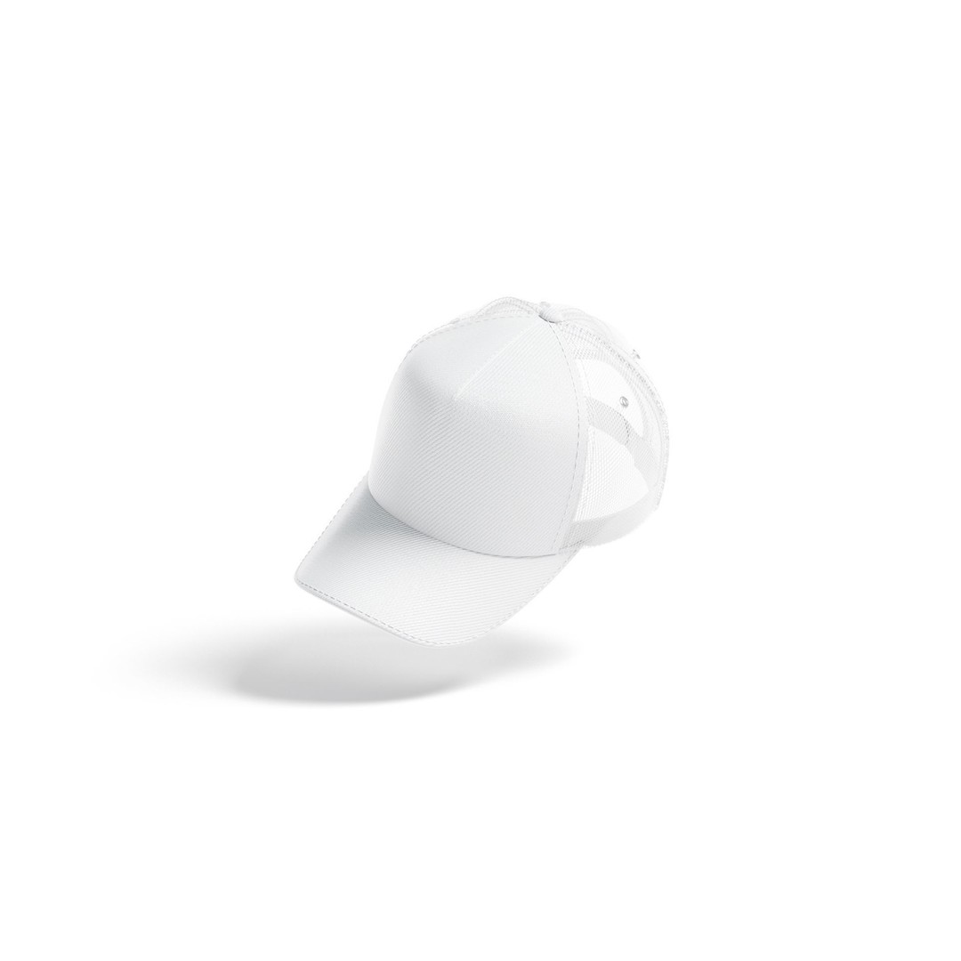 White Trucker Hat 3D Model – Sport Mesh Baseball Cap, FBX, OBJ - View 8