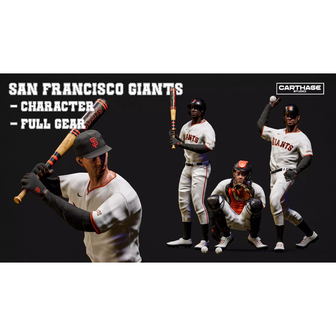 San Francisco Giants Character 3D Model – Low Poly Rigged Baseball Asset, FBX - View 2