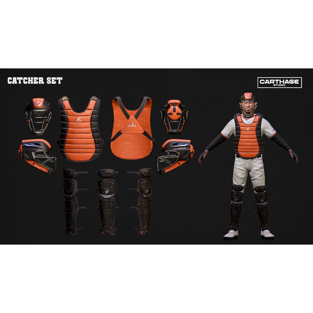 San Francisco Giants Character 3D Model – Low Poly Rigged Baseball Asset, FBX - View 4