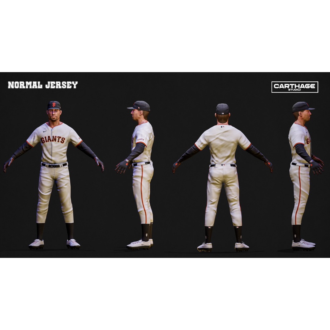 San Francisco Giants Character 3D Model – Low Poly Rigged Baseball Asset, FBX - View 6