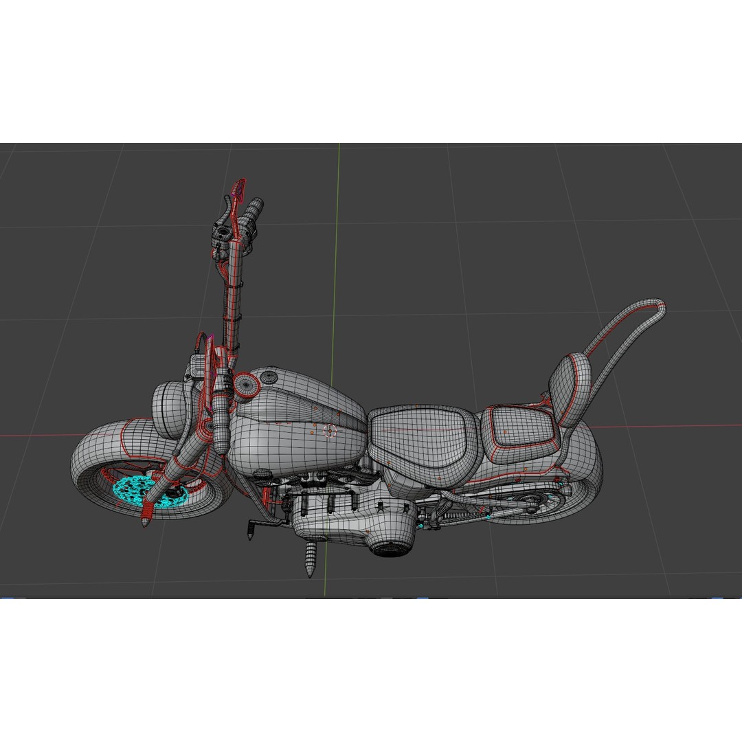 Custom Skull Motorcycle 3D Model – Aggressive Design, FBX, PBR