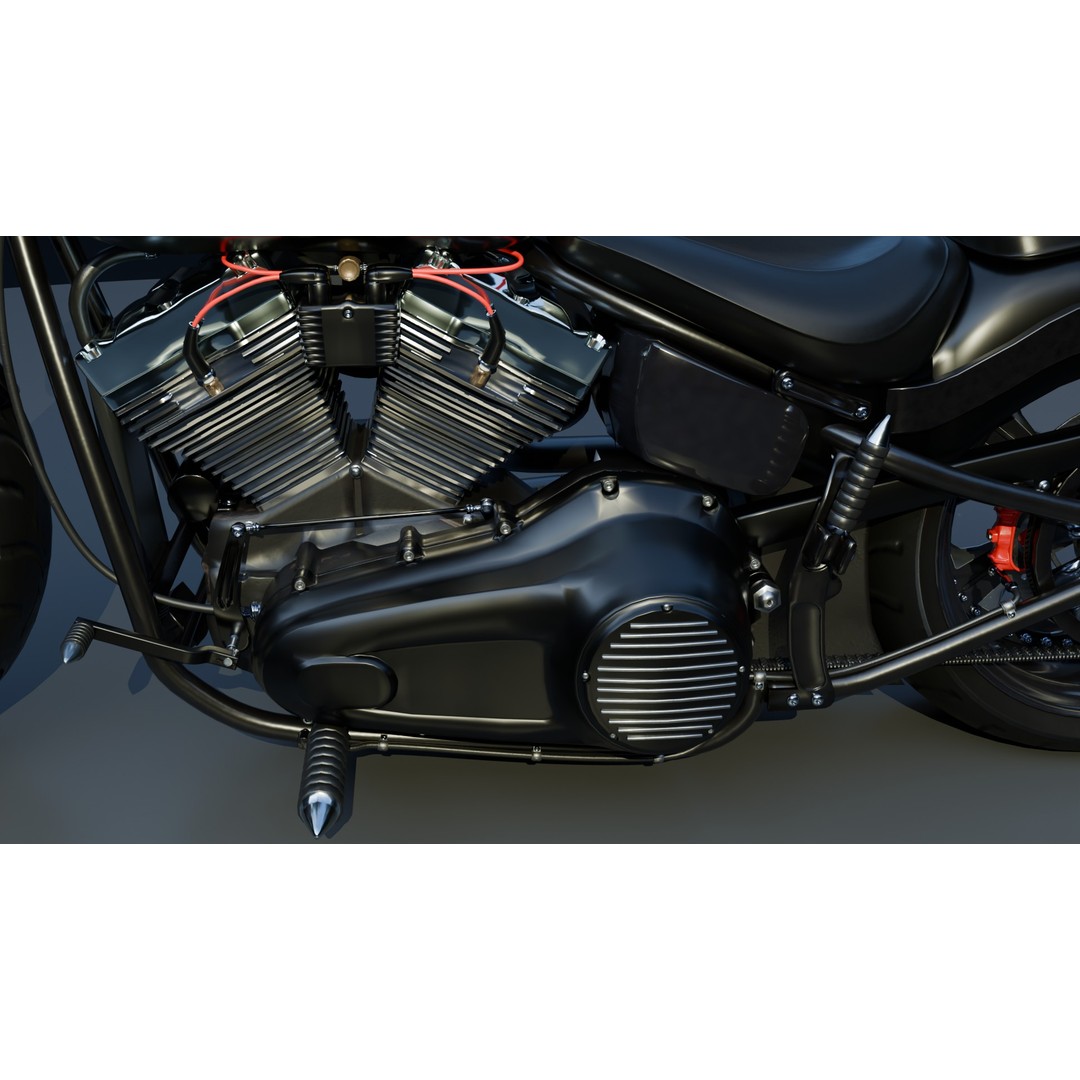 Custom Skull Motorcycle 3D Model – Aggressive Design, FBX, PBR - View 18