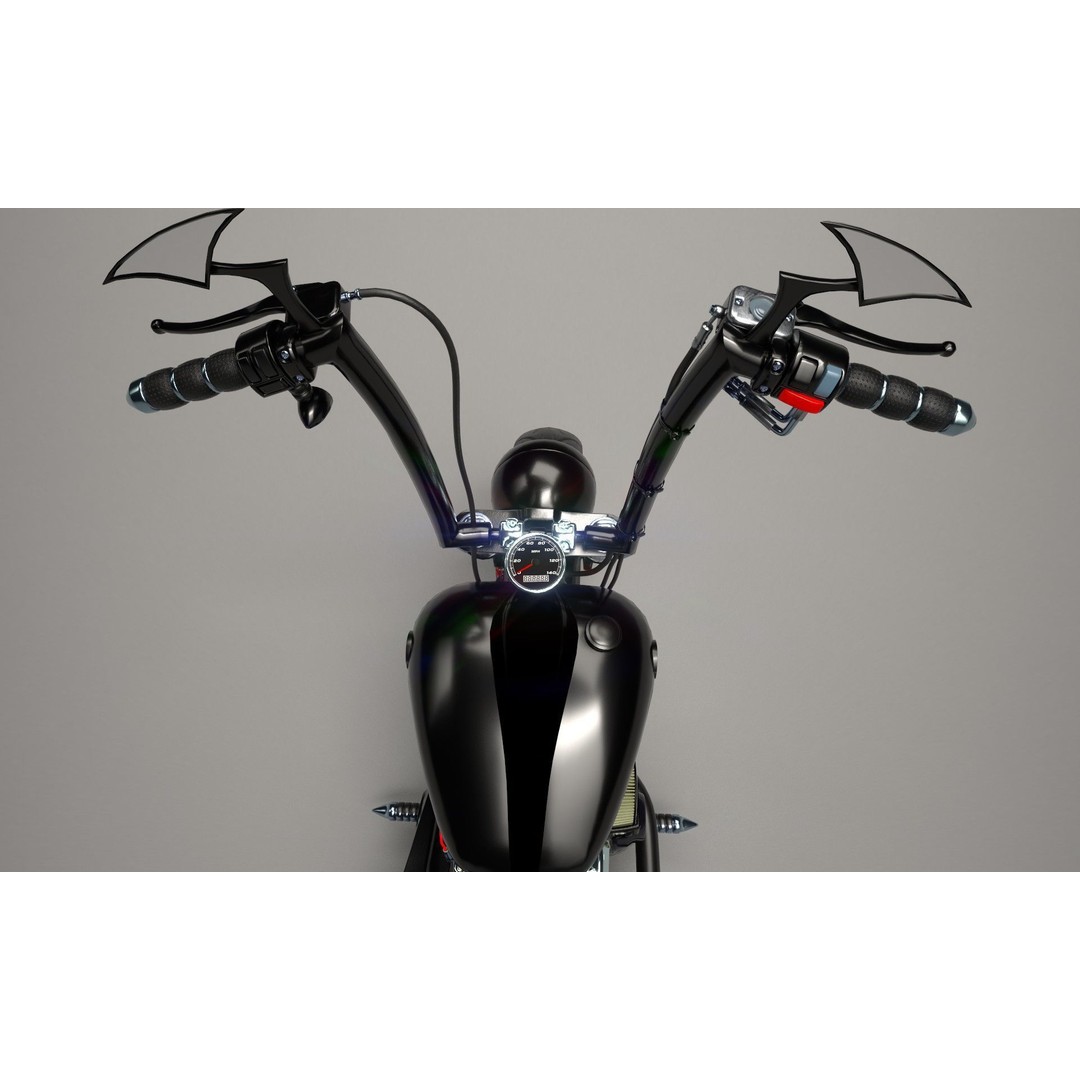 Custom Skull Motorcycle 3D Model – Aggressive Design, FBX, PBR - View 20