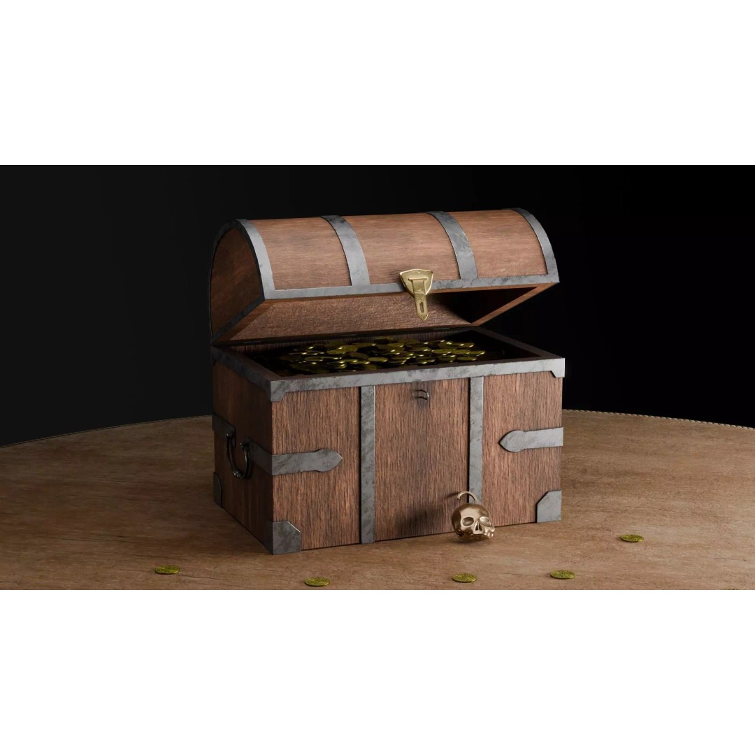 Pirate Table 3D Model – Blender Scene with Treasure Props - View 11