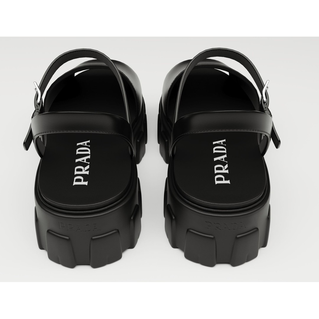 Monolith Platform Sandals 3D Model – Low Poly Game Ready Footwear, FBX - View 8