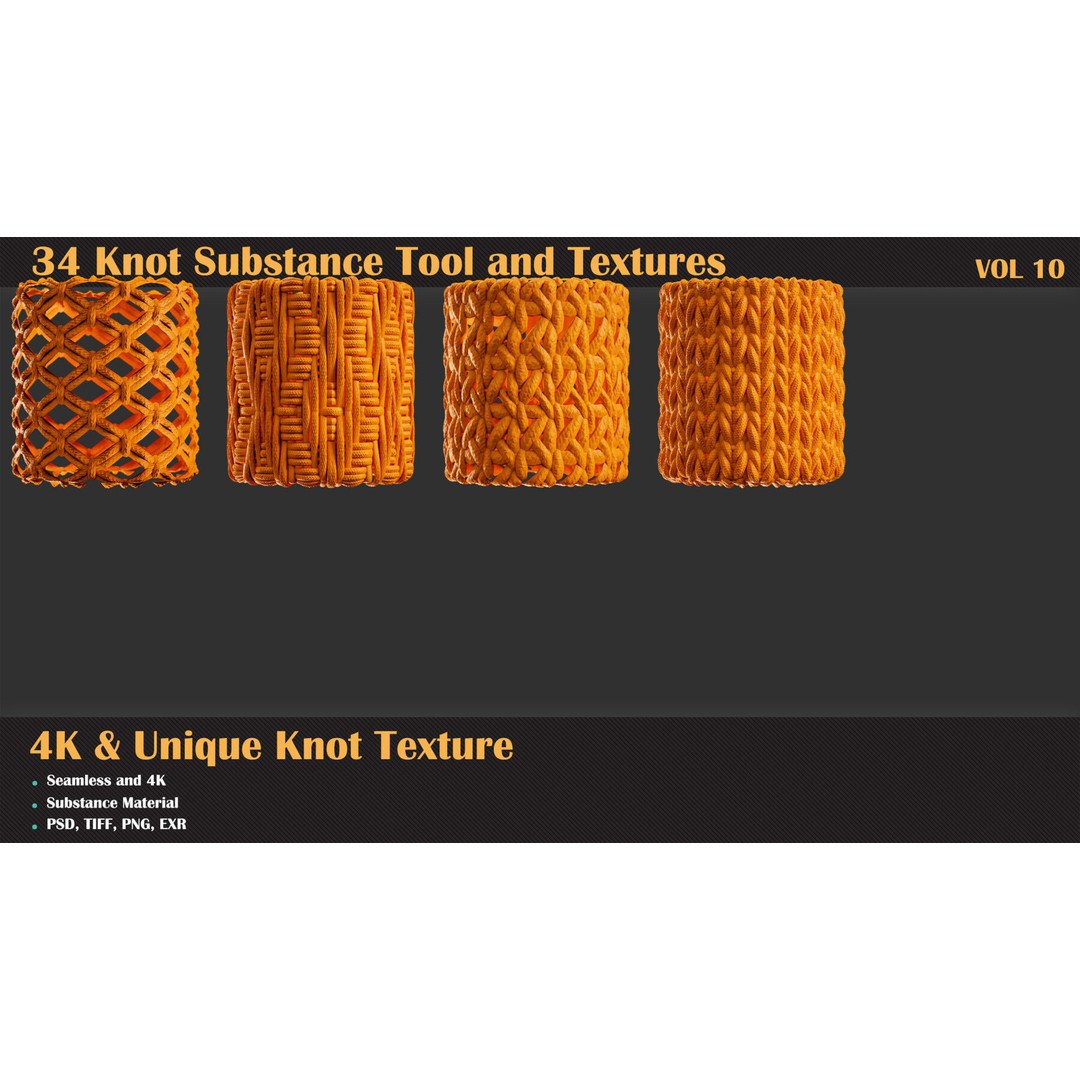 Knot Pattern 3D Model – Tileable Textures, 4K, PNG & More