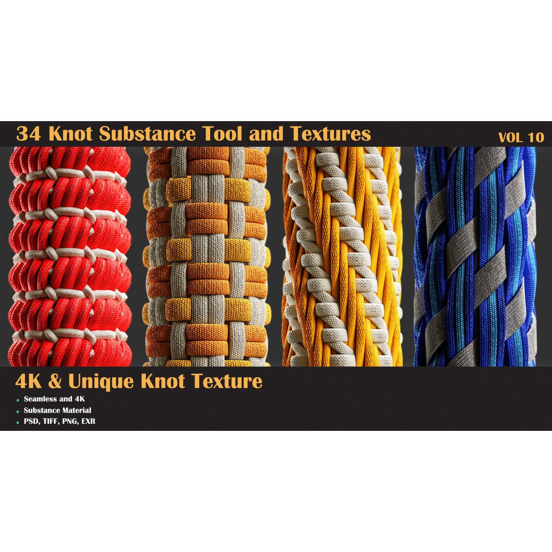 Knot Pattern 3D Model – Tileable Textures, 4K, PNG & More - View 3