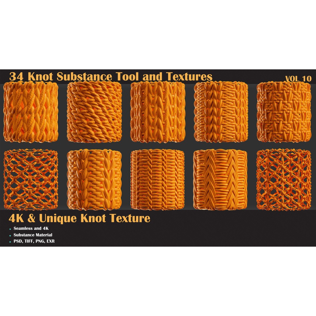 Knot Pattern 3D Model – Tileable Textures, 4K, PNG & More - View 5
