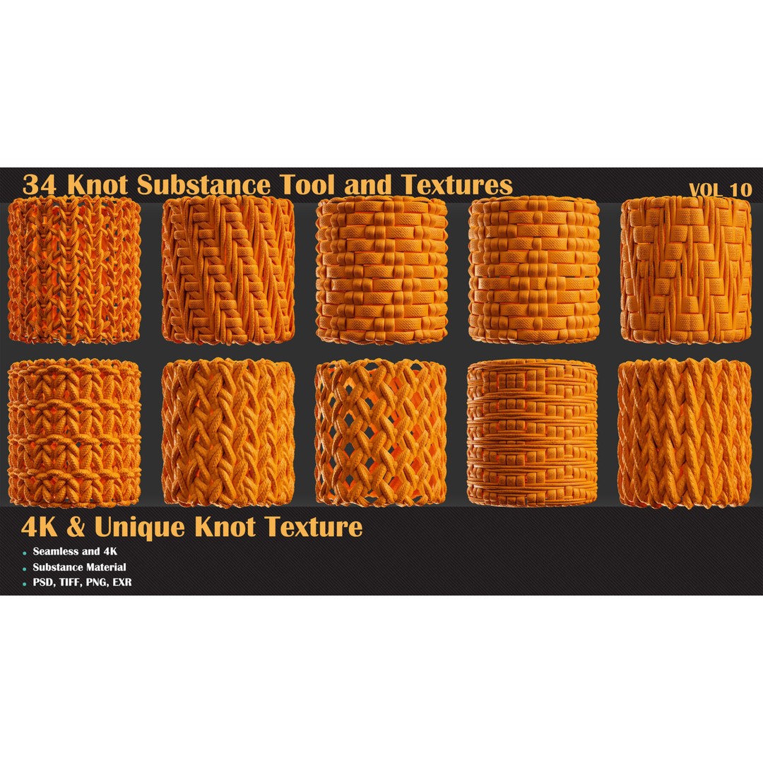 Knot Pattern 3D Model – Tileable Textures, 4K, PNG & More - View 6