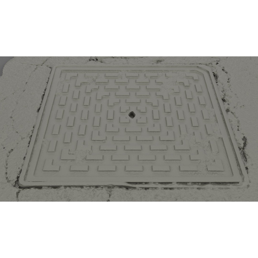Manhole Cover 3D Model – Photorealistic Raw Scan, PBR Textures, FBX - View 13