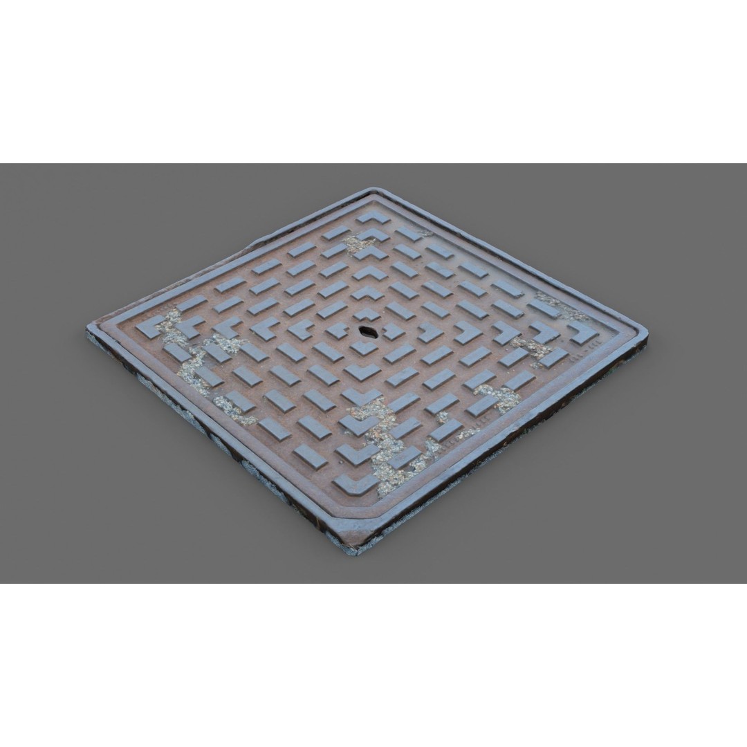 Manhole Cover 3D Model – Photorealistic Raw Scan, PBR Textures, FBX - View 20