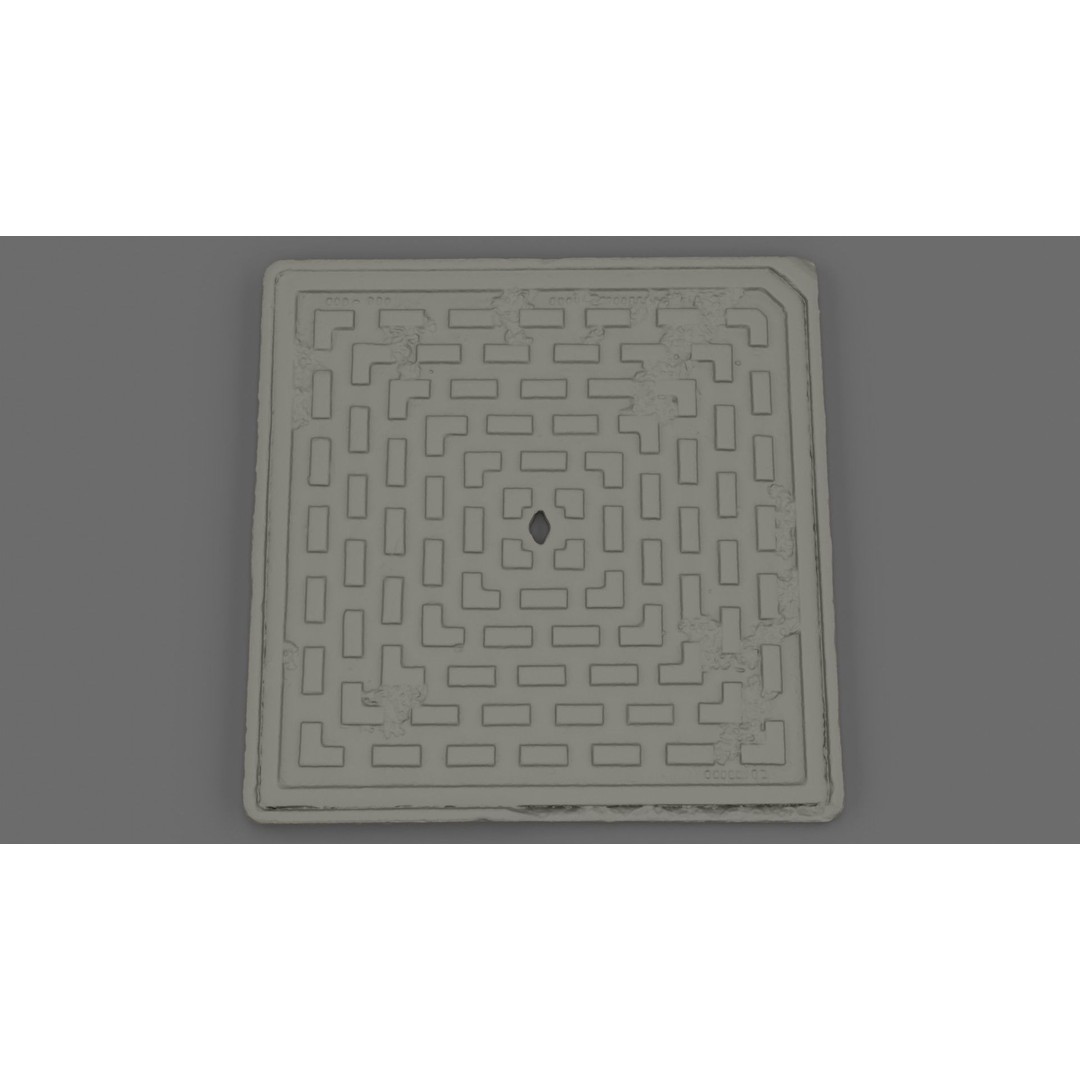 Manhole Cover 3D Model – Photorealistic Raw Scan, PBR Textures, FBX - View 25