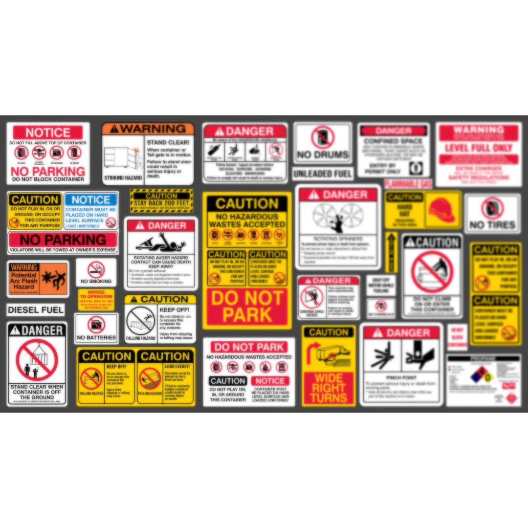 Industrial Sign Decal 3D Model – Sticker & Decal Generator, 400 Textures - View 4
