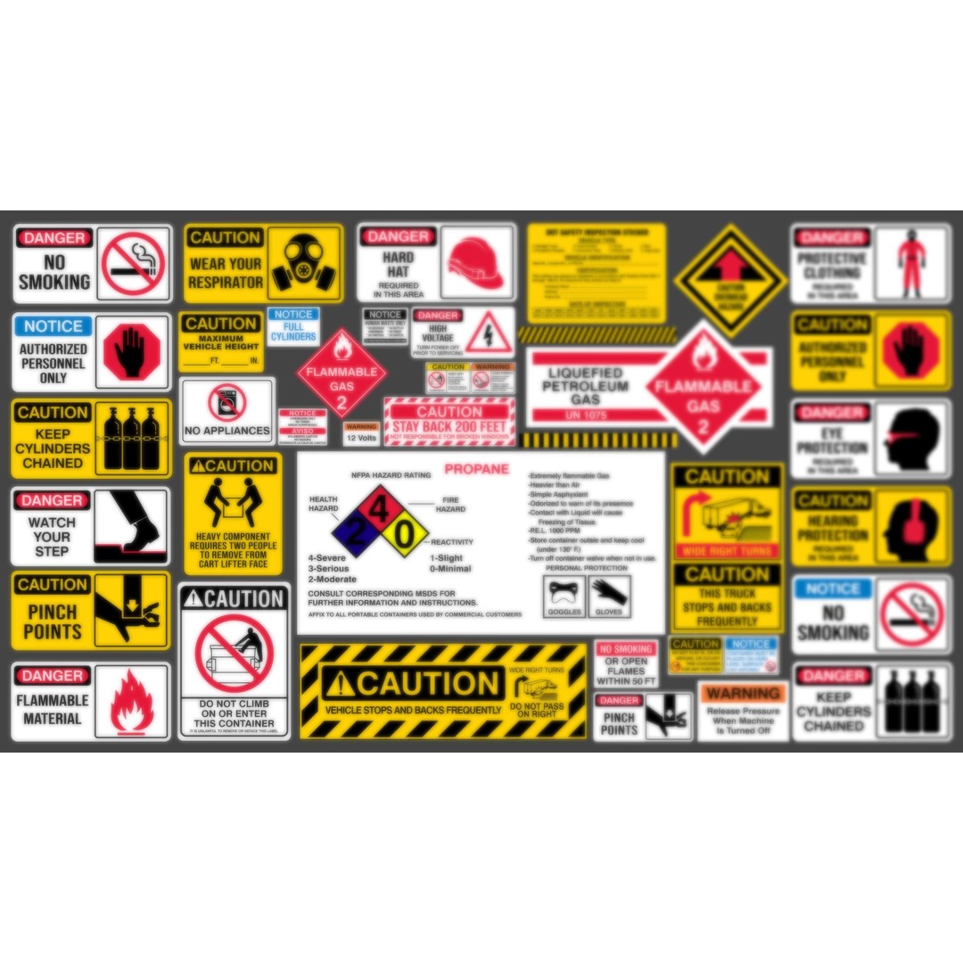 Industrial Sign Decal 3D Model – Sticker & Decal Generator, 400 Textures - View 5