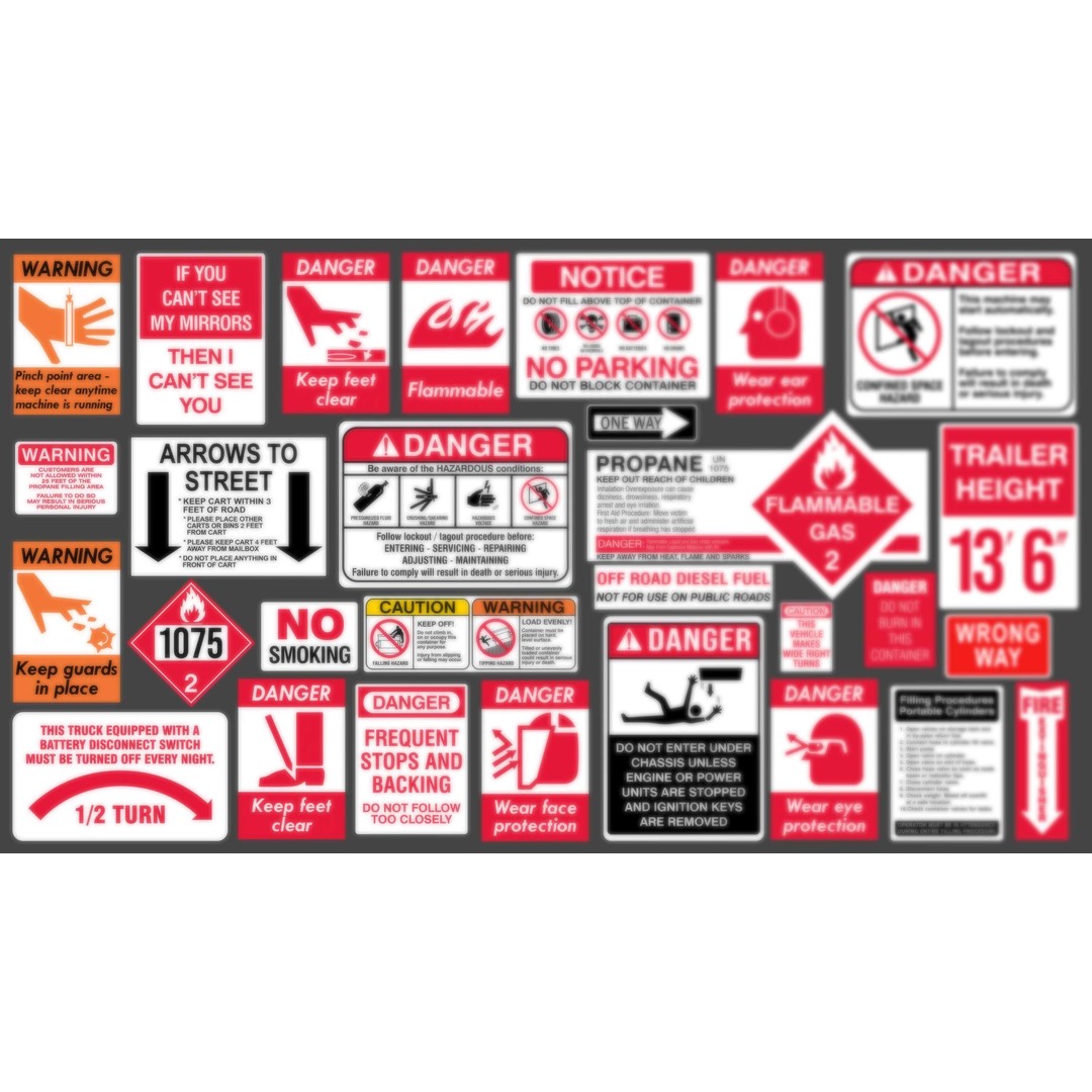 Industrial Sign Decal 3D Model – Sticker & Decal Generator, 400 Textures - View 6