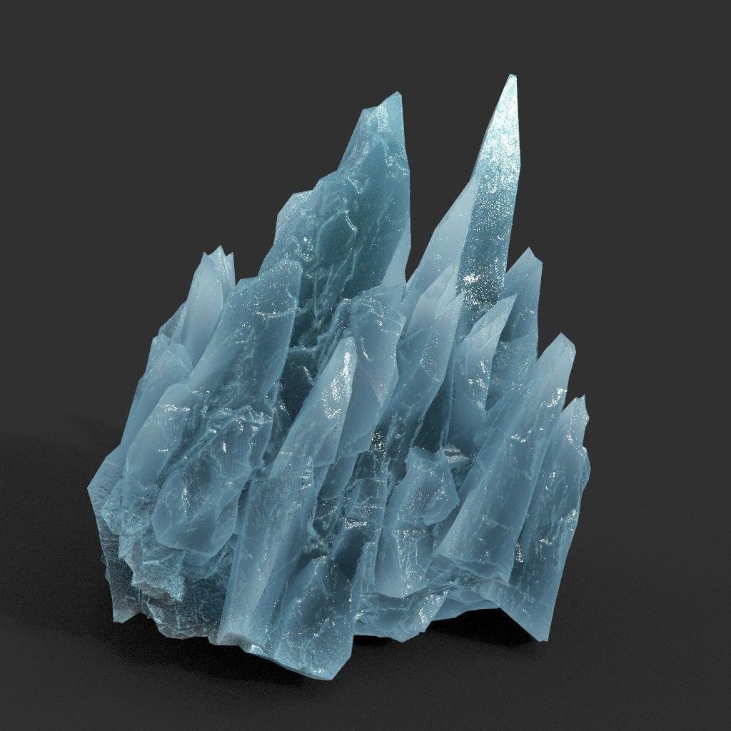Scifi Spiky Ice 3D Model – Low Poly Landscape with PBR Textures - View 11