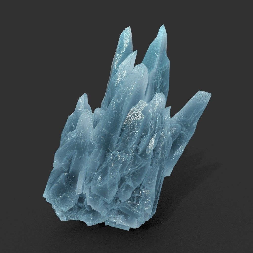 Scifi Spiky Ice 3D Model – Low Poly Landscape with PBR Textures - View 13