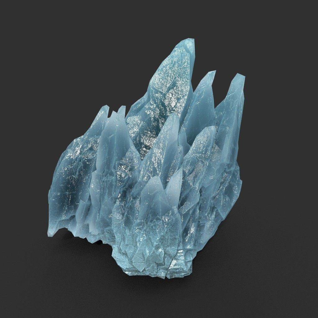 Scifi Spiky Ice 3D Model – Low Poly Landscape with PBR Textures - View 15