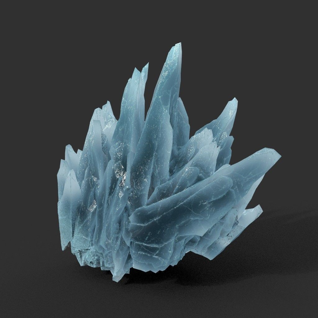 Scifi Spiky Ice 3D Model – Low Poly Landscape with PBR Textures - View 17